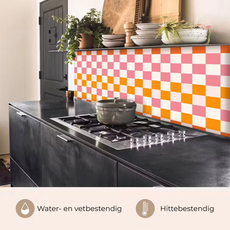 Vierkant - Patroon - Oranje keuken achterwand 2 middel 871 -usp_NL