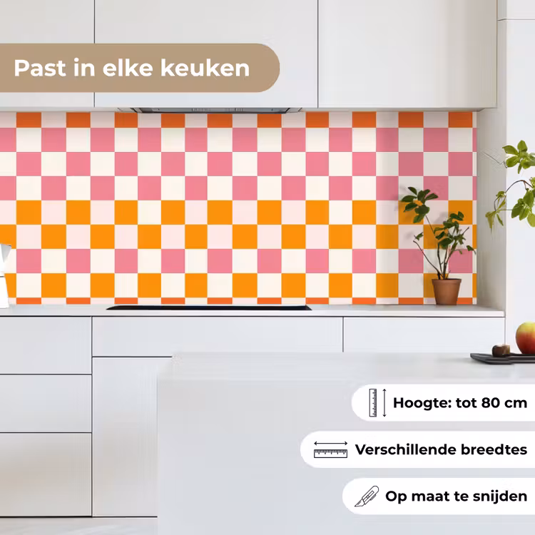 Vierkant - Patroon - Oranje keuken achterwand 2 middel 871 -sfeer4_NL