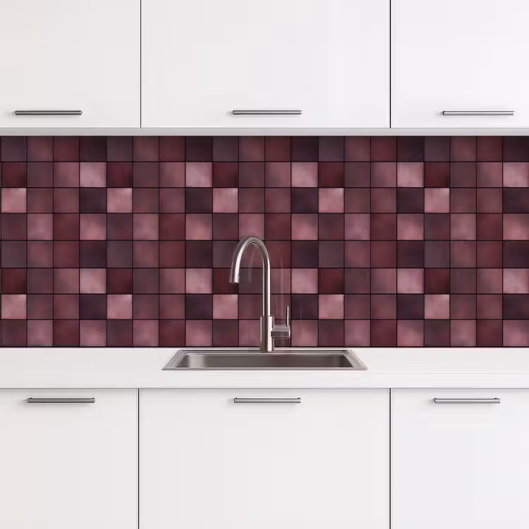 Vierkant - Tegel - Patroon - Paars keuken achterwand 2 middel 871 -3d