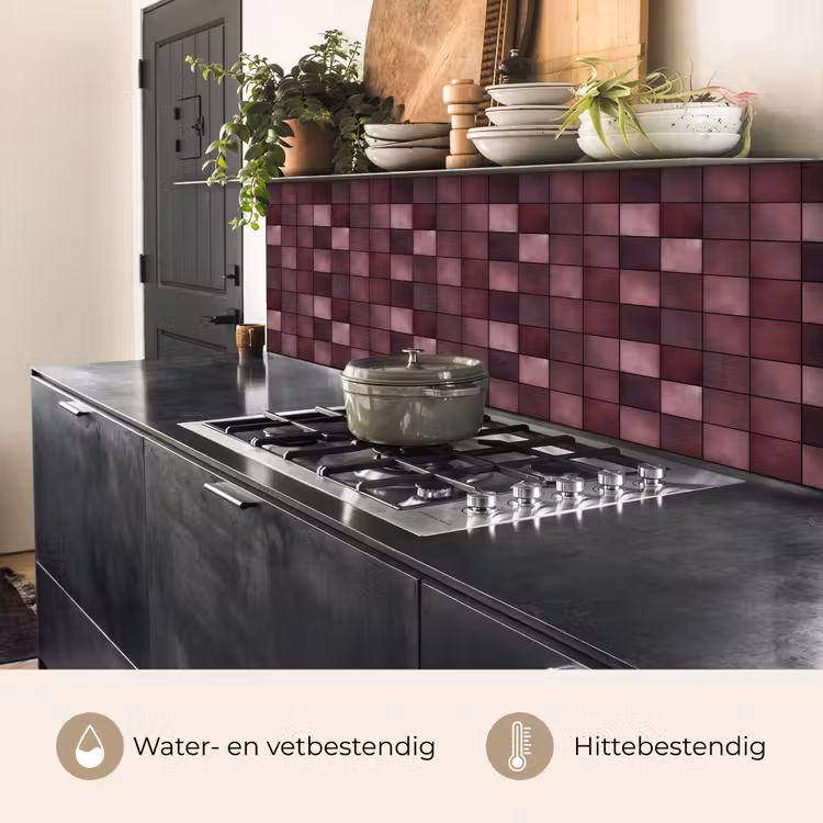 Vierkant - Tegel - Patroon - Paars keuken achterwand 2 middel 871 -usp_NL