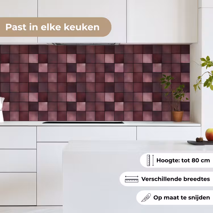 Vierkant - Tegel - Patroon - Paars keuken achterwand 2 middel 871 -sfeer4_NL