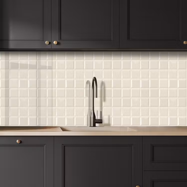 Vierkant - Tegels - Glans - Beige keuken achterwand 2 middel 871 -sfeer1