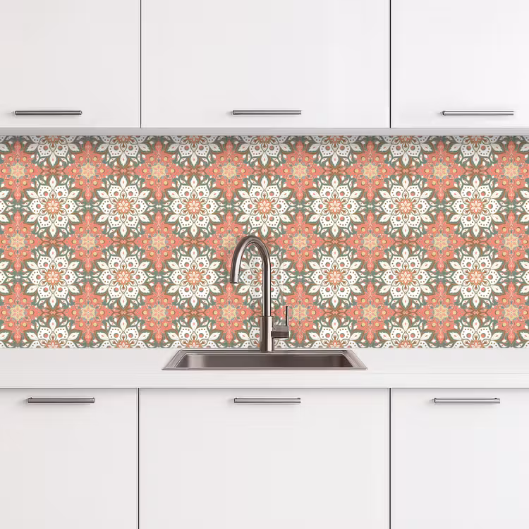 Vintage - Bloemen - Mandala - Patronen keuken achterwand 2 middel 871 -3d