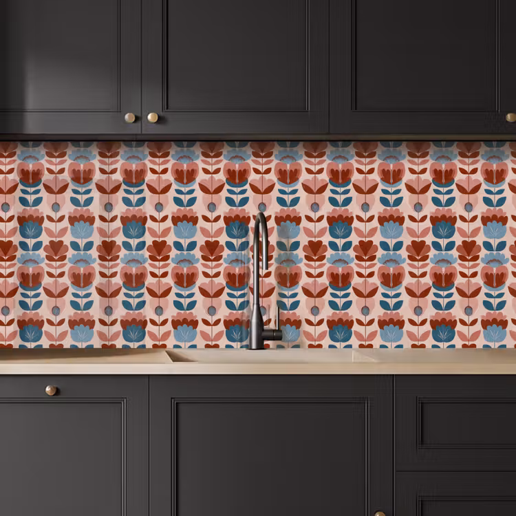 Vintage - Motief - Kleurrijk keuken achterwand 2 middel 871 -sfeer1