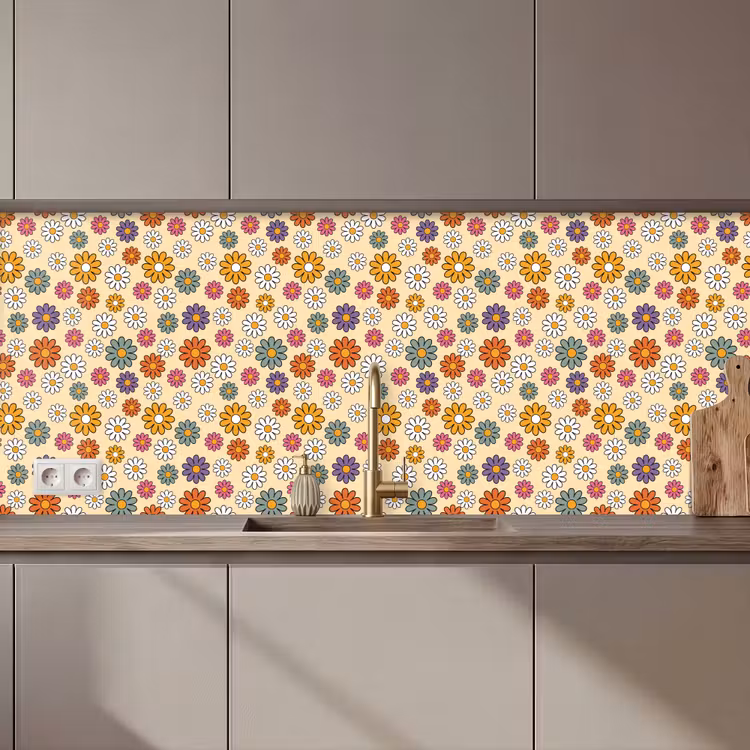 Vintage - Patronen - Bloem - Planten keuken achterwand 2 middel 871 zz_3dshopping
