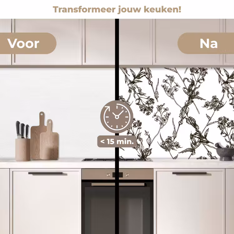 Vintage - Planten - Bloemen - Patronen keuken achterwand 2 middel 871 -voor-na2_NL