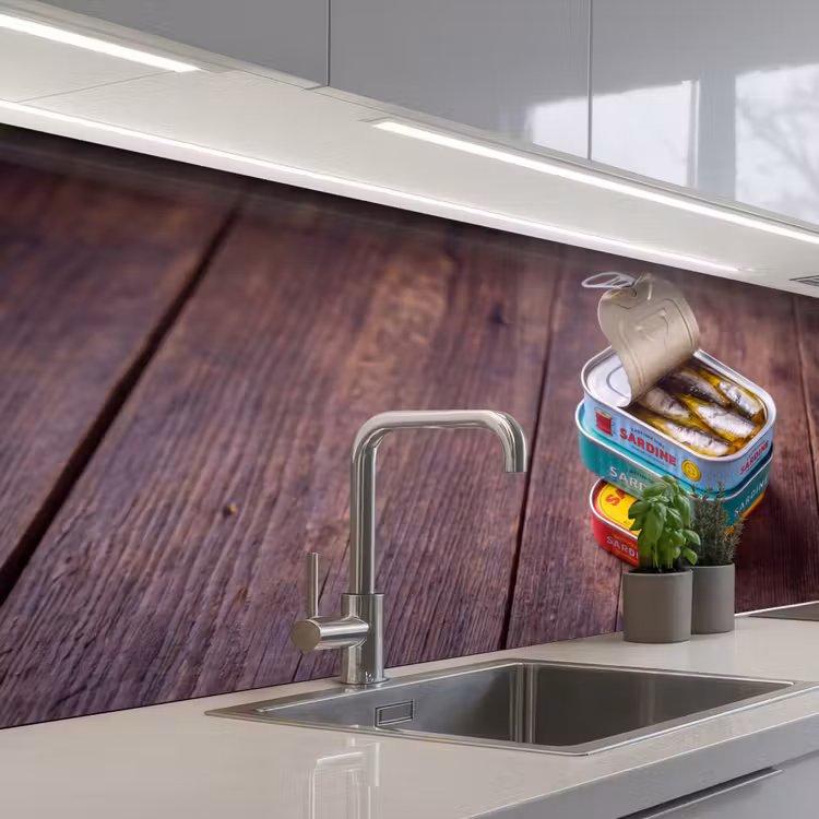Keuken achterwand - Vis - Blikjes - Keuken - Vis - Blikjes - Keuken keuken achterwand 2 middel