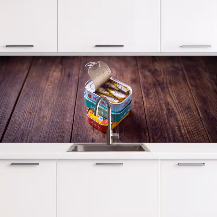 Keuken achterwand - Vis - Blikjes - Keuken - Vis - Blikjes - Keuken keuken achterwand 2 middel