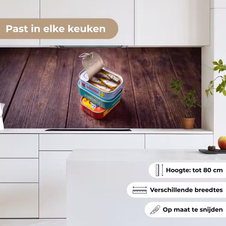 Keuken achterwand - Vis - Blikjes - Keuken - Vis - Blikjes - Keuken keuken achterwand 2 middel