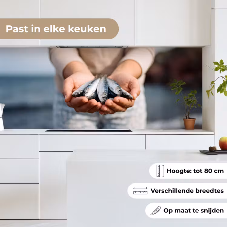 Keuken achterwand - Vis - Handen - Natuur - Vis - Handen - Natuur keuken achterwand 2 middel