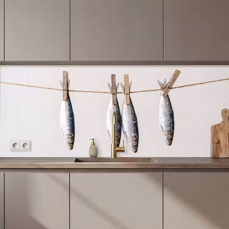 Keuken achterwand - Vis - Hangend - Eten - Vis - Hangend - Eten keuken achterwand 2 middel zz_3dshopping