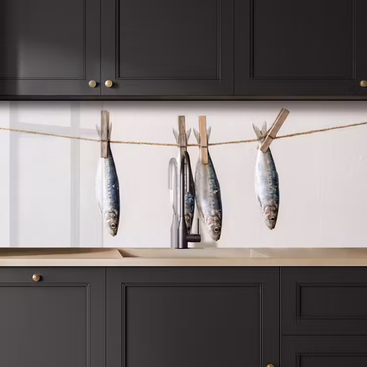 Keuken achterwand - Vis - Hangend - Eten - Vis - Hangend - Eten keuken achterwand 2 middel