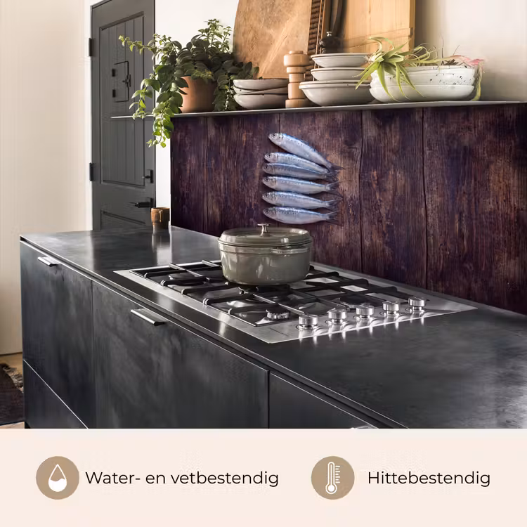 Keuken achterwand - Vis - Hout - Eten - Vis - Hout - Eten keuken achterwand 2 middel