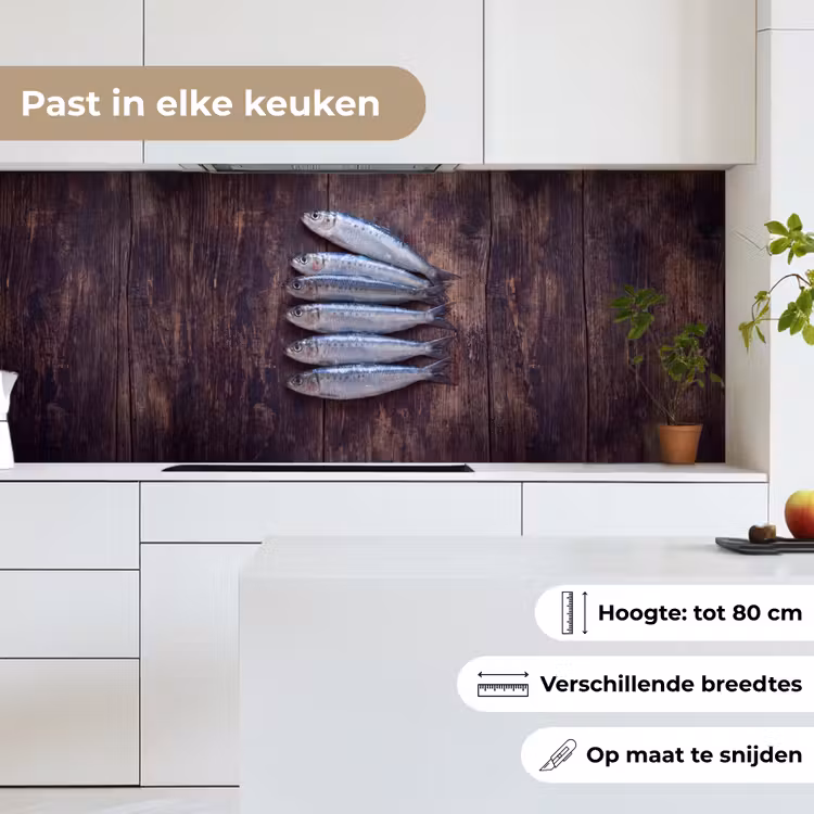 Keuken achterwand - Vis - Hout - Eten - Vis - Hout - Eten keuken achterwand 2 middel