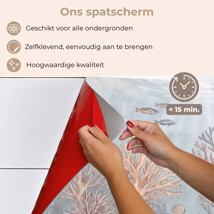 Vis - Koraal - Oceaan - Illustratie - Onderwater keuken achterwand spatscherm klein -spatscherm_NL