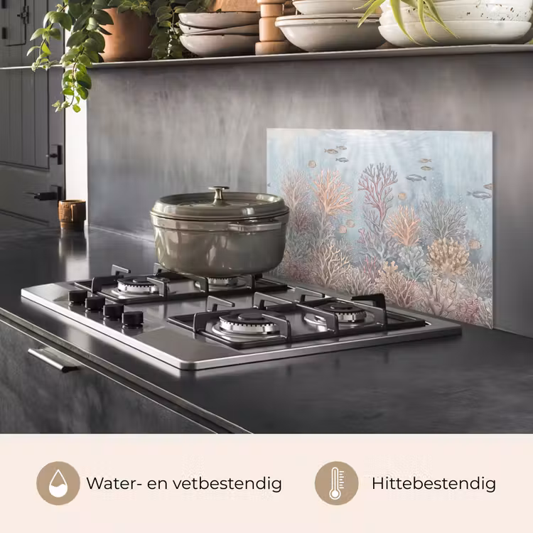 Vis - Koraal - Oceaan - Illustratie - Onderwater keuken achterwand spatscherm klein -usp_NL