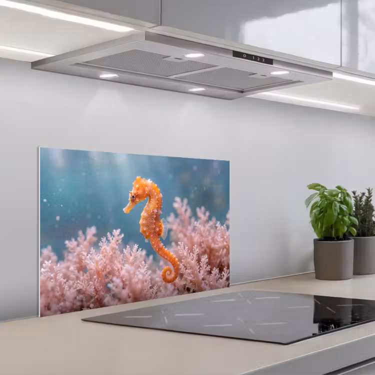 Vis - Koraal - Oceaan - Macro - Oranje keuken achterwand spatscherm klein -3d_schuin