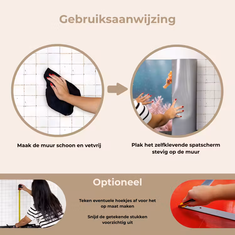 Vis - Koraal - Oceaan - Macro - Oranje keuken achterwand spatscherm klein -gebruiksaanwijzing_NL