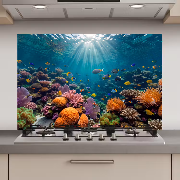 Vis - Koraal - Oceaan - Natuur - Kleurrijk keuken achterwand spatscherm klein -3d_website