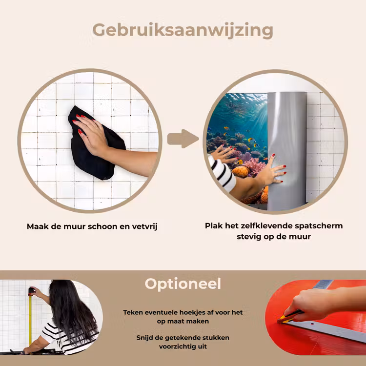 Vis - Koraal - Oceaan - Natuur - Kleurrijk keuken achterwand spatscherm klein -gebruiksaanwijzing_NL
