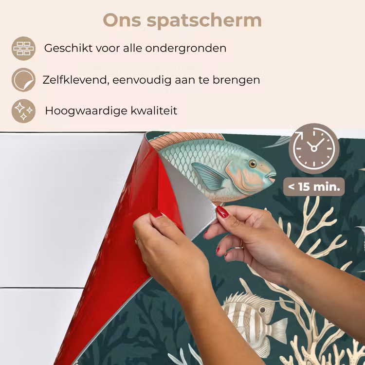 Vis - Koraal - Onderwater - Illustratie keuken achterwand spatscherm klein -spatscherm_NL