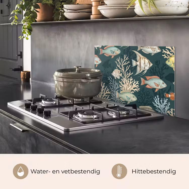 Vis - Koraal - Onderwater - Illustratie keuken achterwand spatscherm klein -usp_NL