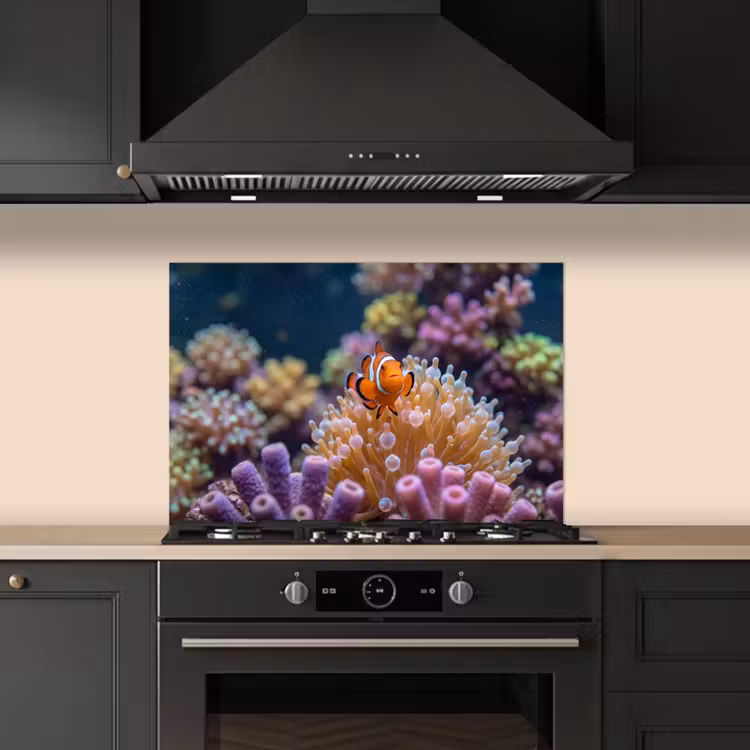 Vis - Koraal - Onderwater - Oranje - Dieren keuken achterwand spatscherm klein -sfeer1