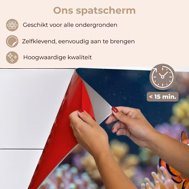 Vis - Koraal - Onderwater - Oranje - Dieren keuken achterwand spatscherm klein -spatscherm_NL