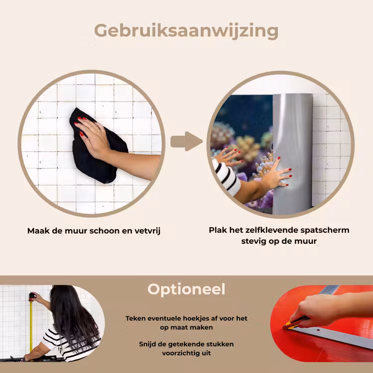Vis - Koraal - Onderwater - Oranje - Dieren keuken achterwand spatscherm klein -gebruiksaanwijzing_NL