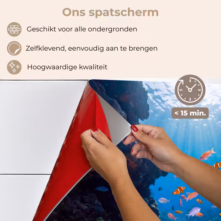 Vis - Koraalrif - Onderwater - Levendig - Blauw keuken achterwand spatscherm klein -spatscherm_NL