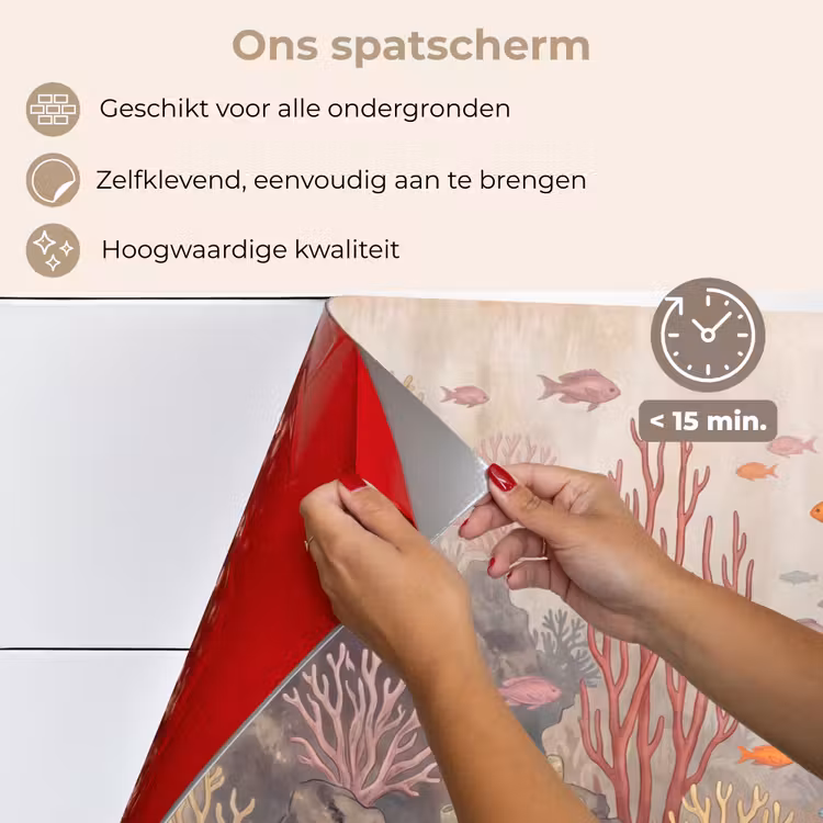Vis - Koraalrif - Onderwaterwereld - Illustratie keuken achterwand spatscherm klein -spatscherm_NL
