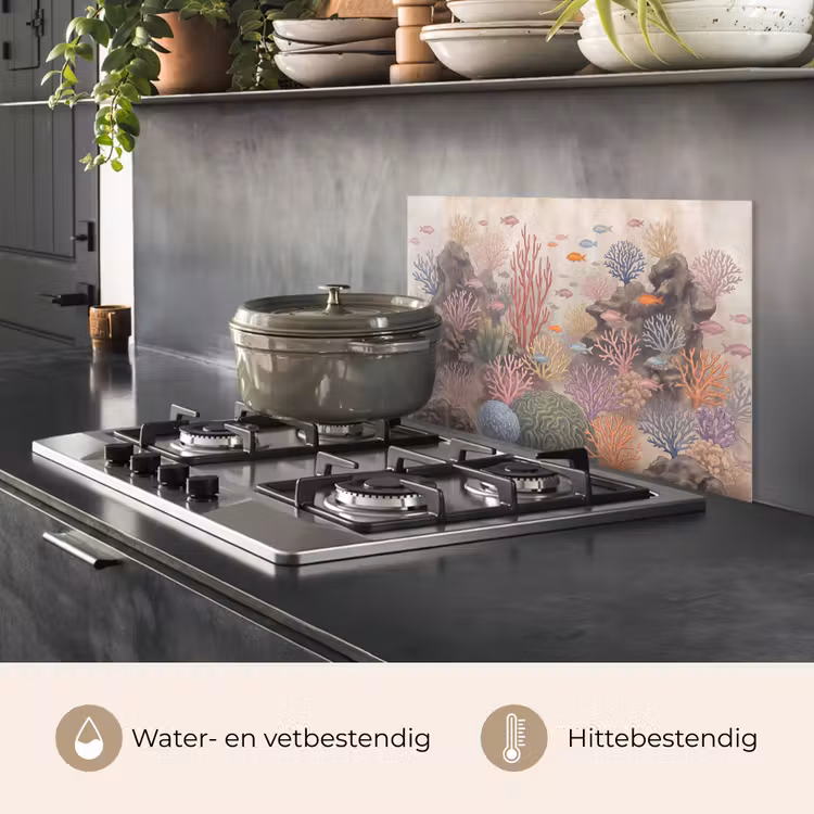 Vis - Koraalrif - Onderwaterwereld - Illustratie keuken achterwand spatscherm klein -usp_NL