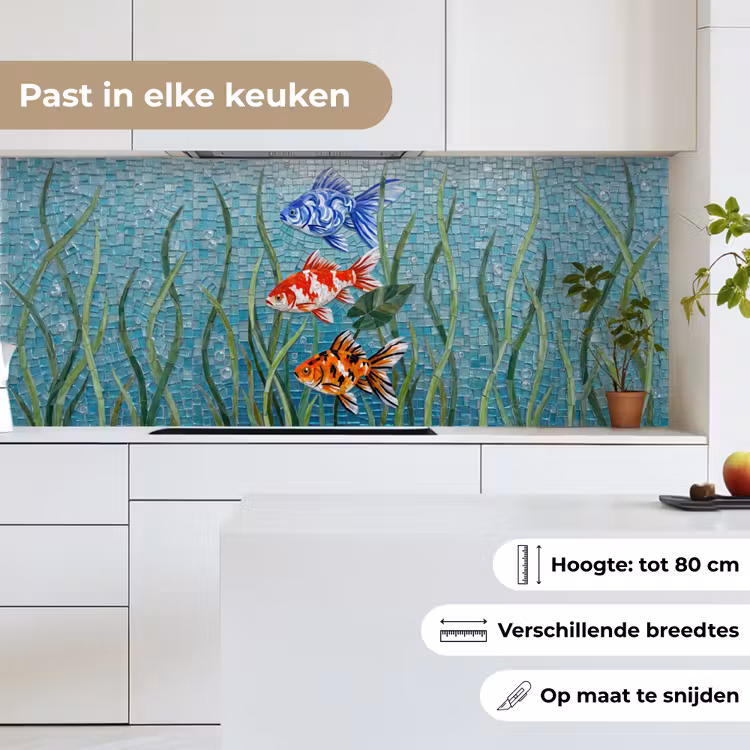 Vis - Mozaïek - Onderwater - Kleurrijk - Dieren keuken achterwand 2 middel -sfeer4_NL
