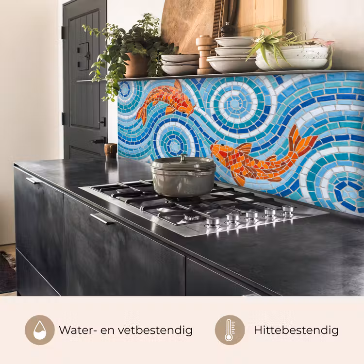 Vis - Mozaïek - Water - Decoratief - Blauw keuken achterwand 2 middel -usp_NL
