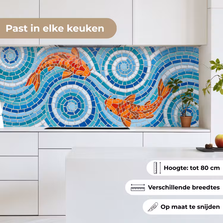 Vis - Mozaïek - Water - Decoratief - Blauw keuken achterwand 2 middel -sfeer4_NL