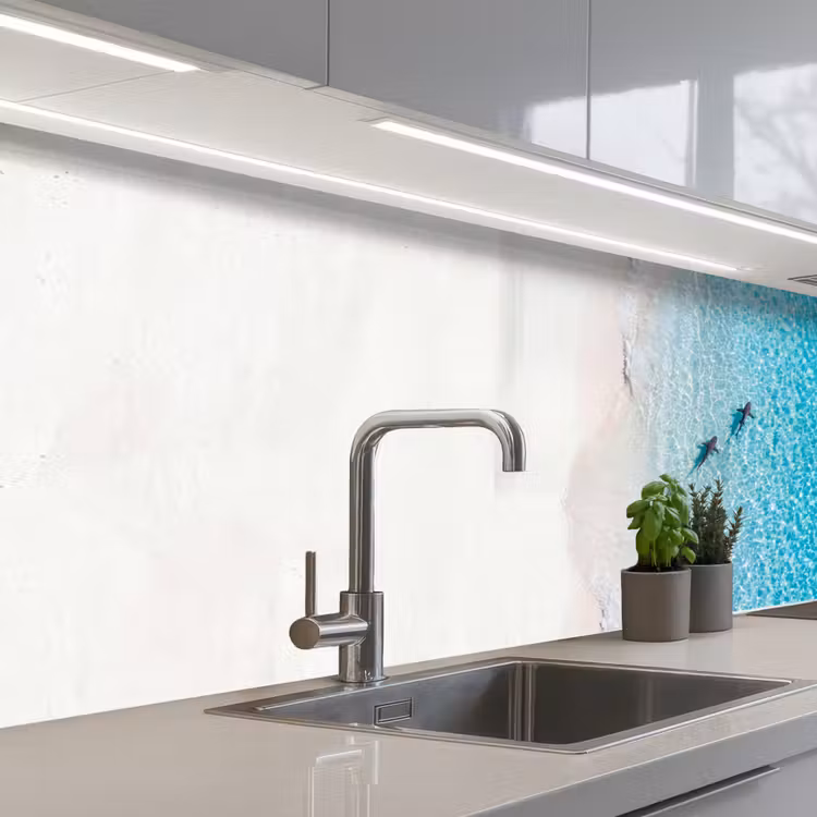 Vis - Oceaan - Strand - Turquoise - Natuur keuken achterwand 2 middel -3d_schuin