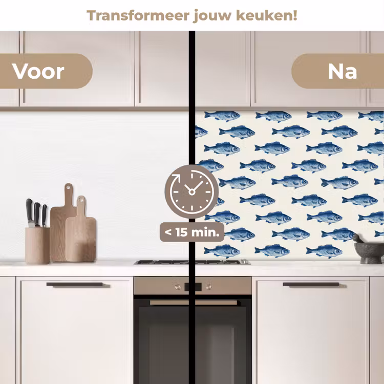 Vis - Patroon - Blauw keuken achterwand 2 middel 871 -voor-na2_NL