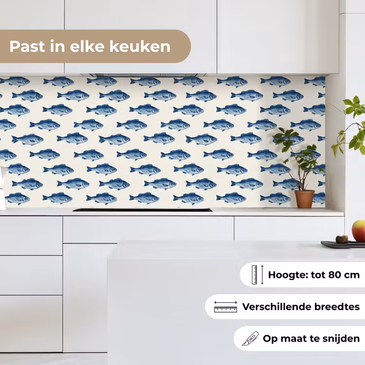 Vis - Patroon - Blauw keuken achterwand 2 middel 871 -sfeer4_NL