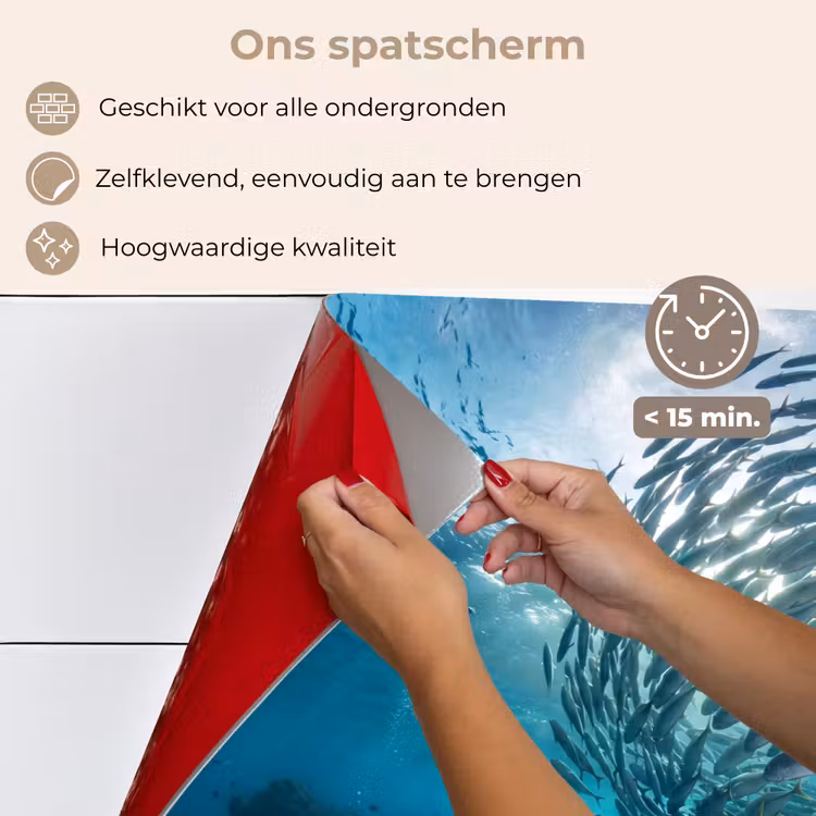 Vis - School - Oceaan - Natuur - Blauw keuken achterwand spatscherm klein -spatscherm_NL