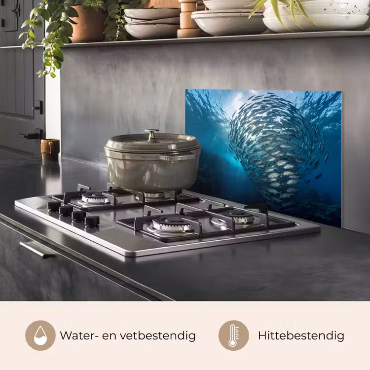 Vis - School - Oceaan - Natuur - Blauw keuken achterwand spatscherm klein -usp_NL