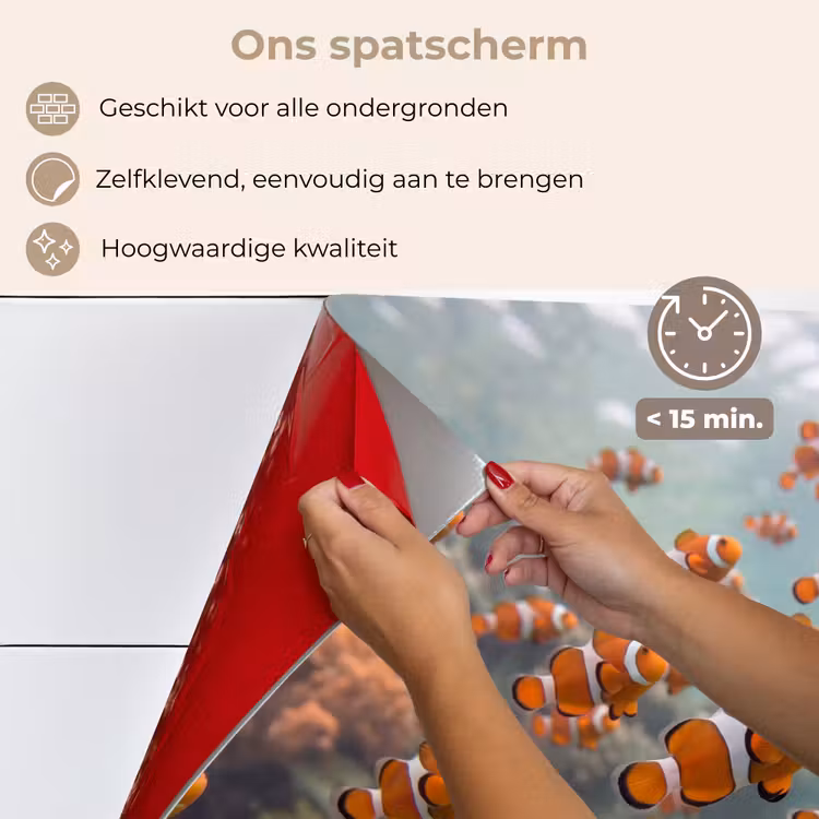 Vis - School - Onderwater - Dieren - Oranje keuken achterwand spatscherm klein -spatscherm_NL