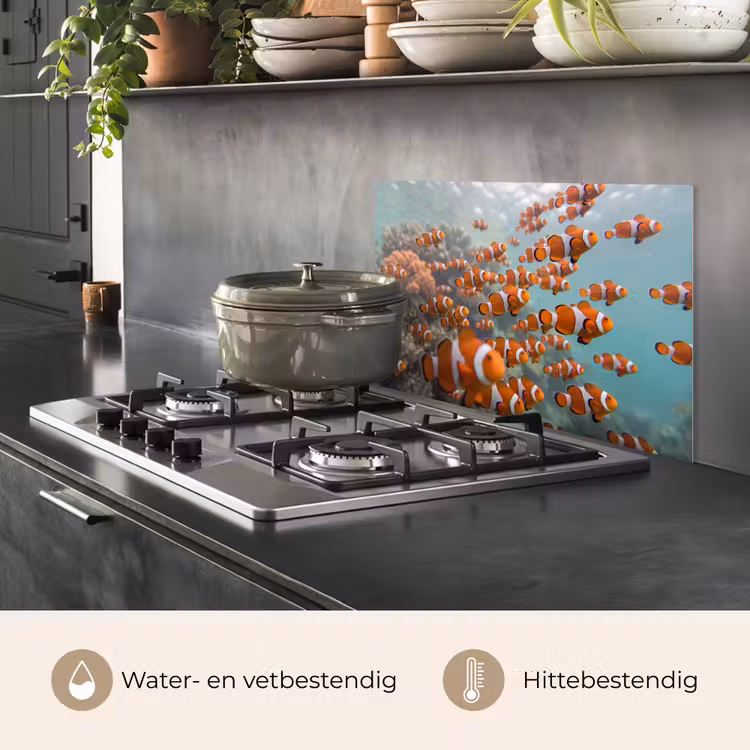 Vis - School - Onderwater - Dieren - Oranje keuken achterwand spatscherm klein -usp_NL