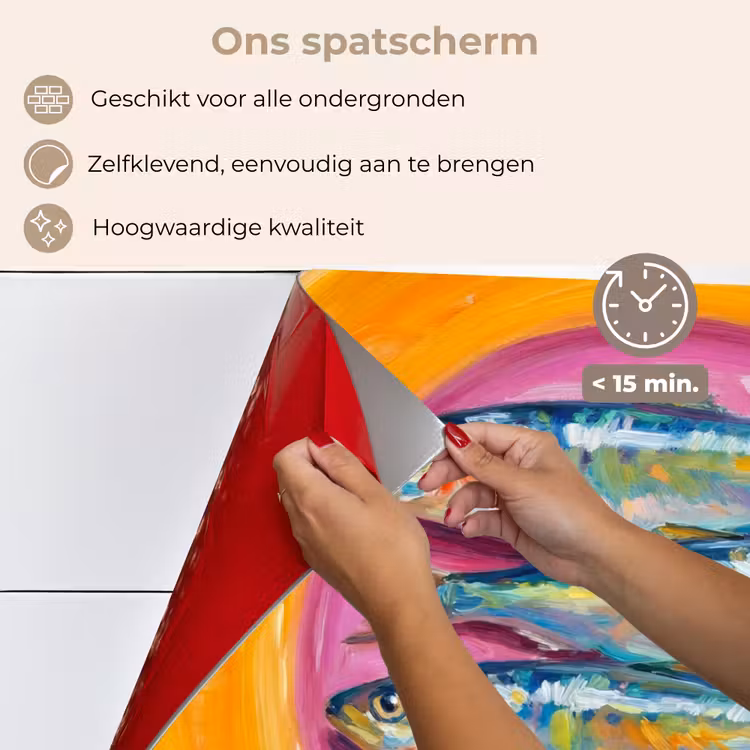 Vis - Vier - Eten - Modern - Kleurrijk keuken achterwand spatscherm klein -spatscherm_NL