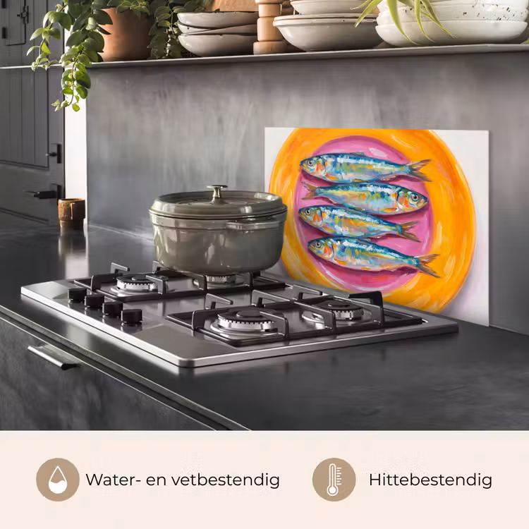 Vis - Vier - Eten - Modern - Kleurrijk keuken achterwand spatscherm klein -usp_NL