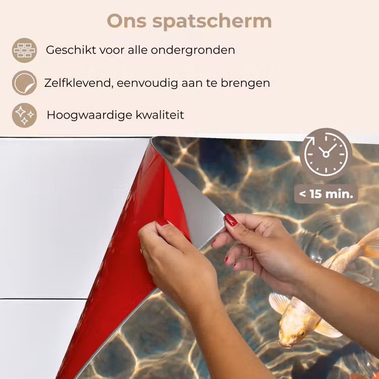 Vis - Water - Dieren - Oranje - Goud keuken achterwand spatscherm klein -spatscherm_NL
