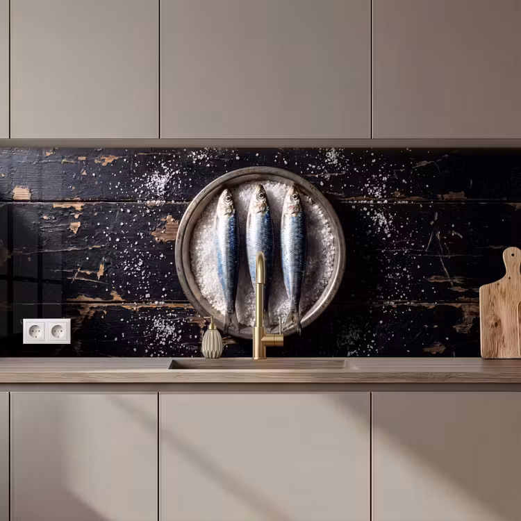 Keuken achterwand - Vis - Zout - Eten - Vis - Zout - Eten keuken achterwand 2 middel zz_3dshopping