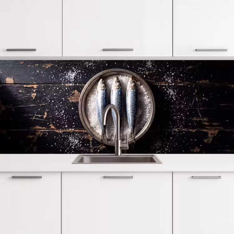 Keuken achterwand - Vis - Zout - Eten - Vis - Zout - Eten keuken achterwand 2 middel