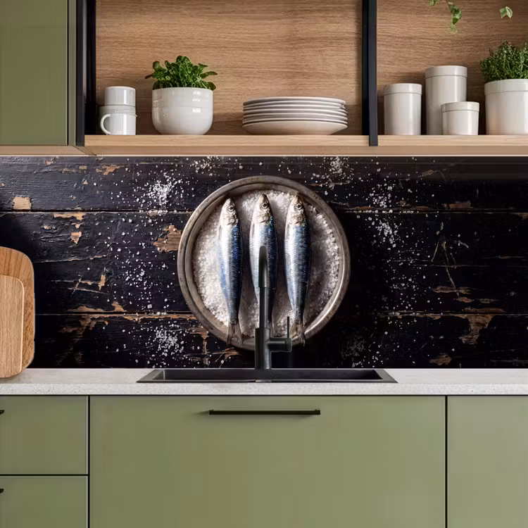 Keuken achterwand - Vis - Zout - Eten - Vis - Zout - Eten keuken achterwand 2 middel