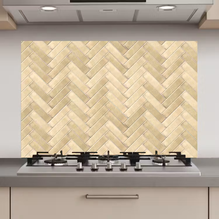 Visgraat - Tegel - Zand keuken achterwand spatscherm klein 900 -3d_website