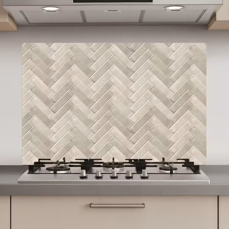 Visgraat - Wandtegel - Beige keuken achterwand spatscherm klein 900 -3d_website